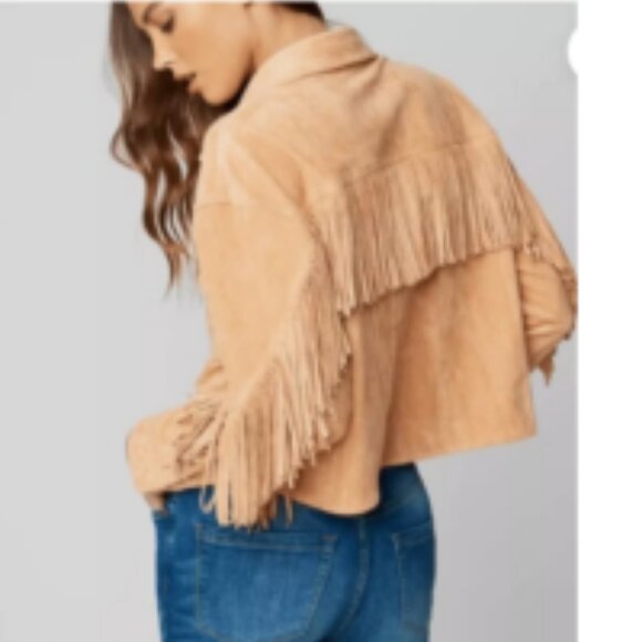 Blank NYC Vegan Suede Fringe Moto Jacket Sz S🆕📦🏃🏻💨🚚 - Picture 6 of 16